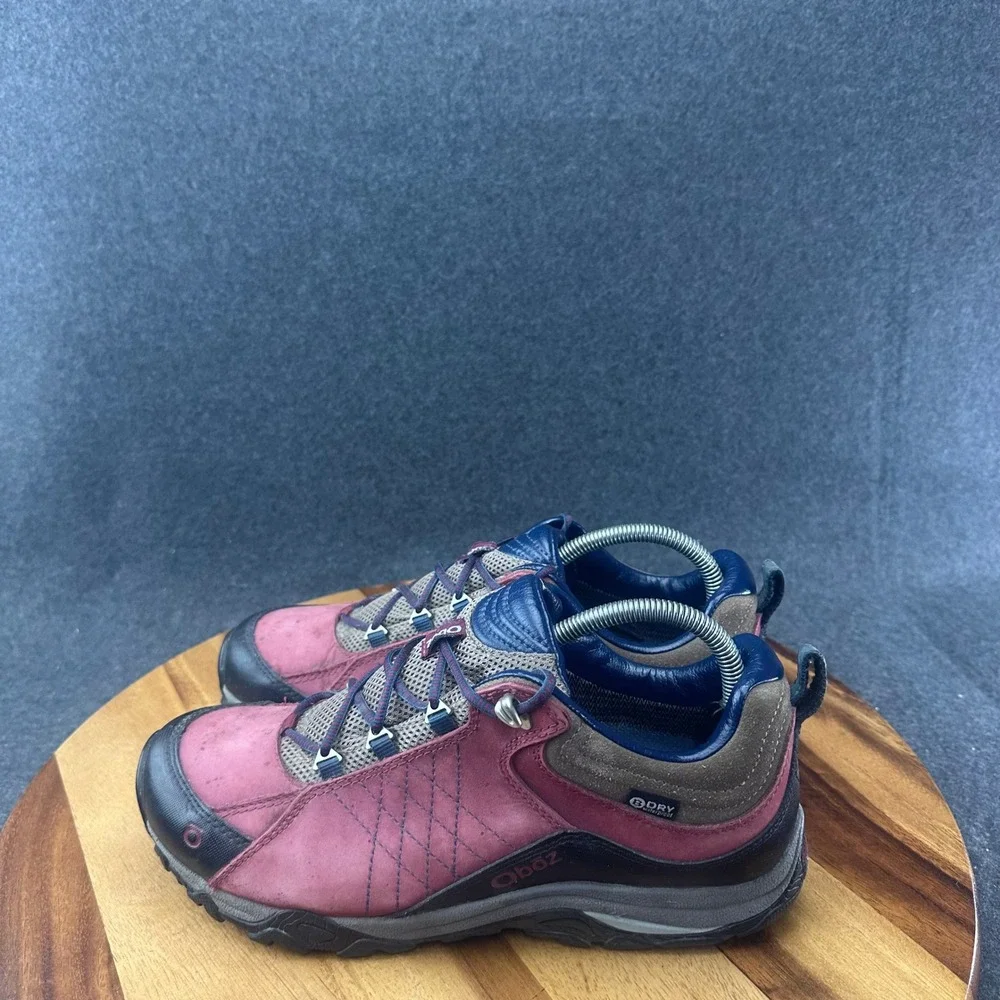 Oboz Sapphire Low Womens Size 10 Shoes Red Leather Waterproof Hiking Sneakers